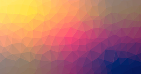 Abstract Low Polygonal Background: Vibrant Sunset Hues, Geometric Triangles, Gradient Texture for Modern Design, Website Banner, and Presentation Templates
