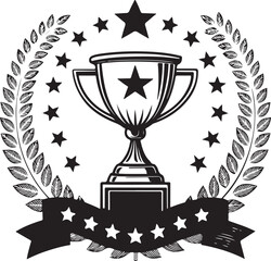 Black and White Trophy Vector
