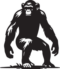 Obraz premium Monkey Clipart Silhouette, monkey illustration, monkey silhouette vector isolated on white background