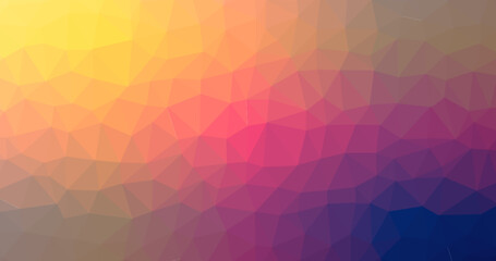 Abstract Low Polygonal Background: Vibrant Yellow, Pink, Purple, and Blue Gradient - Geometric Texture for Modern Design Projects