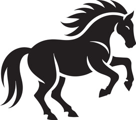Fototapeta premium Rearing Horse Silhouette Vector