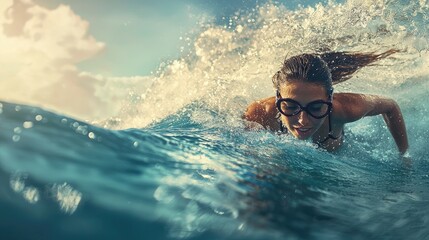 Oceanic Adventure: A Woman's Thrilling Plunge into the Turquoise Waves