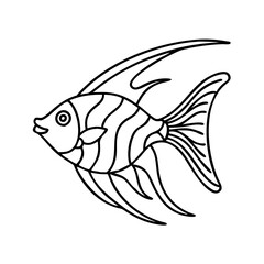 angelfish icon, angelfish vector illustration-simple illustration of angelfish, perfect for angelfish logos and icons