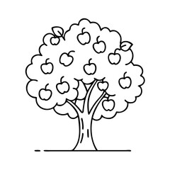 apple tree icon, apple tree vector illustration-simple illustration of apple tree, perfect for apple tree logos and icons