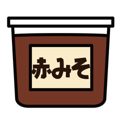 シンプルな赤味噌のアイコン