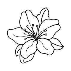 azalea flower icon, azalea flower vector illustration-simple illustration of azalea flower, perfect for azalea flower logos and icons
