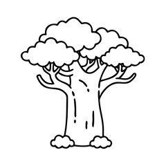 baobab tree icon, baobab tree vector illustration-simple illustration of baobab tree, perfect for baobab tree logos and icons