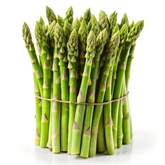 Asparagus spears, isolated on a pure white background