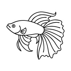 betta fish icon, betta fish vector illustration-simple illustration of betta fish, perfect for betta fish logos and icons