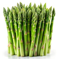 Asparagus spears, isolated on a pure white background