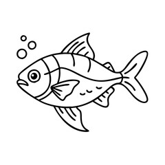 black skirt tetra fish icon, black skirt tetra fish vector illustration-simple illustration of black skirt tetra fish, perfect for black skirt tetra fish logos and icons