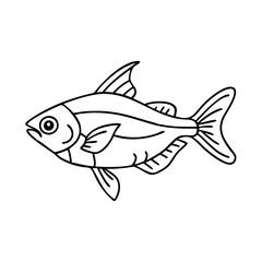 black skirt tetra fish icon, black skirt tetra fish vector illustration-simple illustration of black skirt tetra fish, perfect for black skirt tetra fish logos and icons