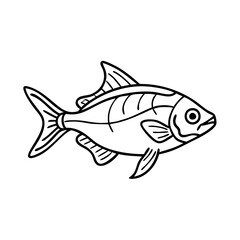 black skirt tetra fish icon, black skirt tetra fish vector illustration-simple illustration of black skirt tetra fish, perfect for black skirt tetra fish logos and icons