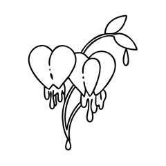 bleeding heart flower icon, bleeding heart flower vector illustration-simple illustration of bleeding heart flower, perfect for bleeding heart flower logos and icons