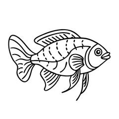 bolivian ram fish icon, bolivian ram fish vector illustration-simple illustration of bolivian ram fish, perfect for bolivian ram fish logos and icons