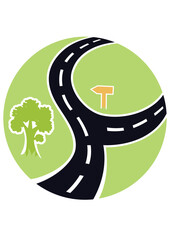 logo with landscape and mountain concept.