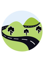 logo with landscape and mountain concept.