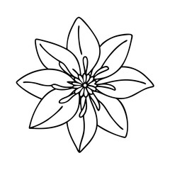 clematis flower icon, clematis flower vector illustration-simple illustration of clematis flower, perfect for clematis flower logos and icons