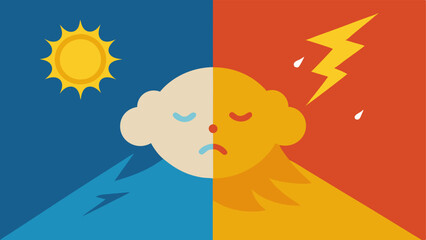 Emotional Weather A split image showing a sunny day on one side and a stormy day on the other symbolizing the fluctuation of emotions during and after traumatic experiences.