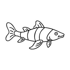 clown loach fish icon, clown loach fish vector illustration-simple illustration of clown loach fish, perfect for clown loach fish logos and icons