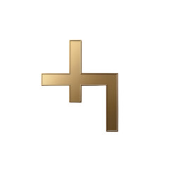 Obraz premium Modern minimalist letter H design with sleek metallic gold to bronze gradient geometric structure and symmetrical cuts ideal for luxury branding tech visuals or high end futuristic logo identity