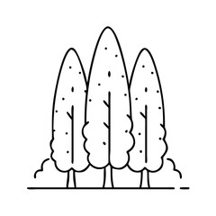 cypress tree icon, cypress tree vector illustration-simple illustration of cypress tree, perfect for cypress tree logos and icons