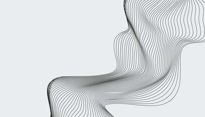 Curved layered contour lines with elegant overlapping wave motion