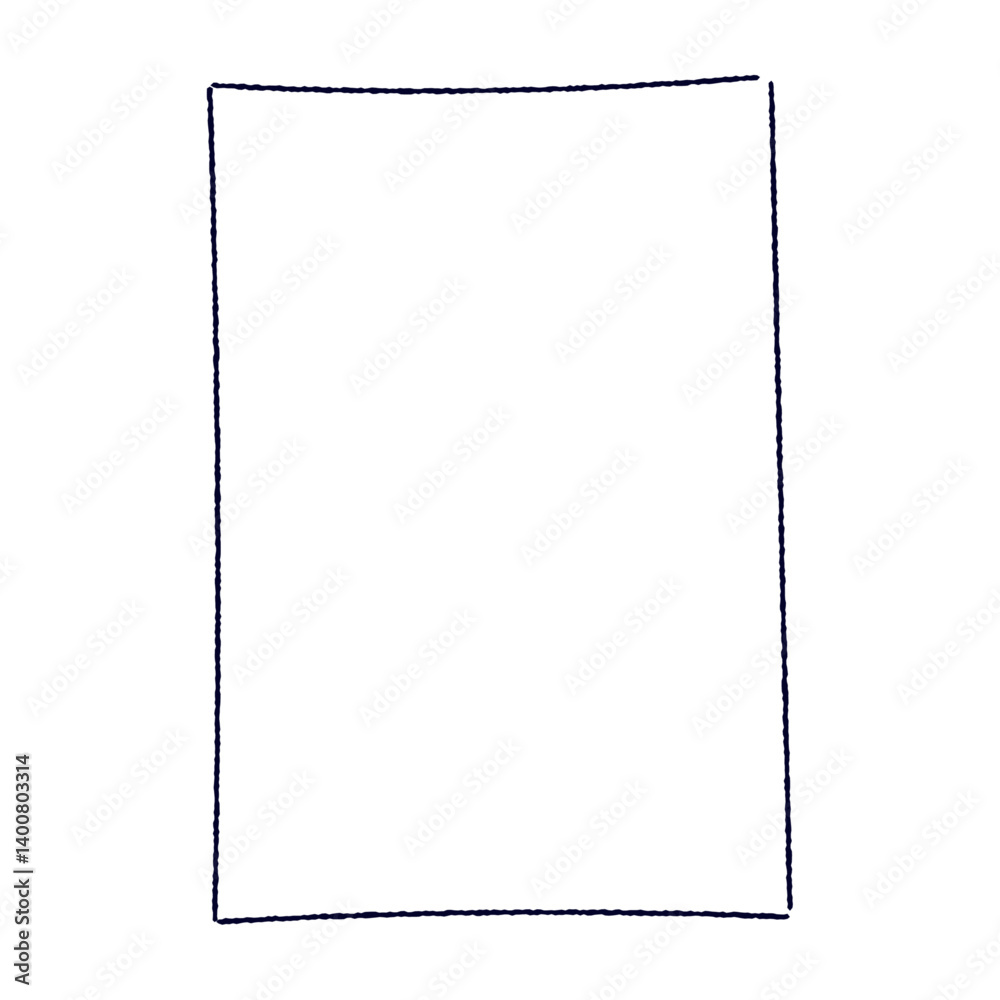Poster hand drawn rectangular frame with rough brush strokes, sketchy pencil and marker border, scribbled s