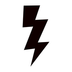 Thunder hand style comic energy flash. Drawn lightning bolt electric icon. Flat vector illustration isolated on white background.