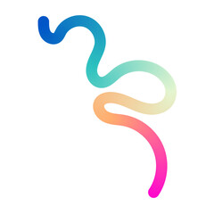 Abstract wavy gradient lines with fluid ribbon shapes, colorful 3D pattern, geometric and organic design elements. Flat vector illustration isolated on white background.