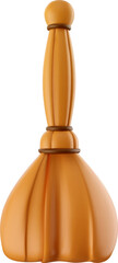 Short broom for cleaning house or street in 3d realistic glossy soft style. Cartoon vector illustration.
