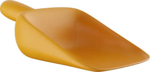 Scoop for cleaning trash in 3d realistic glossy soft style. Cartoon vector illustration.