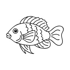 dwarf cichlid fish icon, dwarf cichlid fish vector illustration-simple illustration of dwarf cichlid fish, perfect for dwarf cichlid fish logos and icons