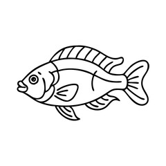 dwarf cichlid fish icon, dwarf cichlid fish vector illustration-simple illustration of dwarf cichlid fish, perfect for dwarf cichlid fish logos and icons