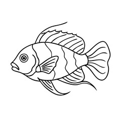 electric blue ram fish icon, electric blue ram fish vector illustration-simple illustration of electric blue ram fish, perfect for electric blue ram fish logos and icons