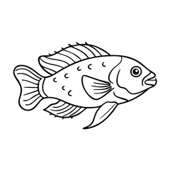 firemouth cichlid fish icon, firemouth cichlid fish vector illustration-simple illustration of firemouth cichlid fish, perfect for firemouth cichlid fish logos and icons