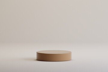 A minimalist, elegant podium stands on a neutral background, exuding simplicity and sophistication