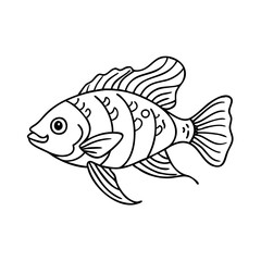 firemouth cichlid fish icon, firemouth cichlid fish vector illustration-simple illustration of firemouth cichlid fish, perfect for firemouth cichlid fish logos and icons