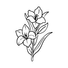 gladiolus flower icon, gladiolus flower vector illustration-simple illustration of gladiolus flower, perfect for gladiolus flower logos and icons