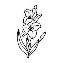 gladiolus flower icon, gladiolus flower vector illustration-simple illustration of gladiolus flower, perfect for gladiolus flower logos and icons