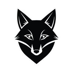 fox head sharp ears vector art silhouette