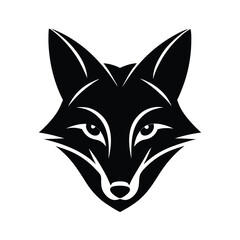 fox head sharp ears vector art silhouette