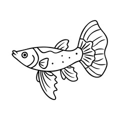 guppy fish icon, guppy fish vector illustration-simple illustration of guppy fish, perfect for guppy fish logos and icons