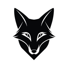 Obraz premium fox head sharp ears vector art silhouette