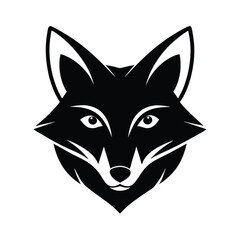 fox head sharp ears vector art silhouette