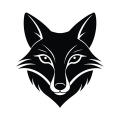 fox head sharp ears vector art silhouette