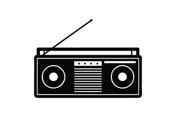 Radio silhouette on white background