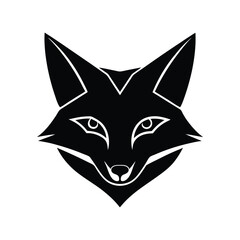 Obraz premium fox head sharp ears vector art silhouette
