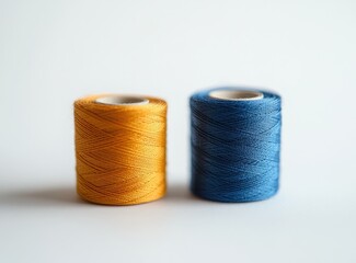 Two spools of thread, vibrant colors