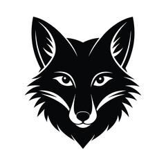 fox head sharp ears vector art silhouette